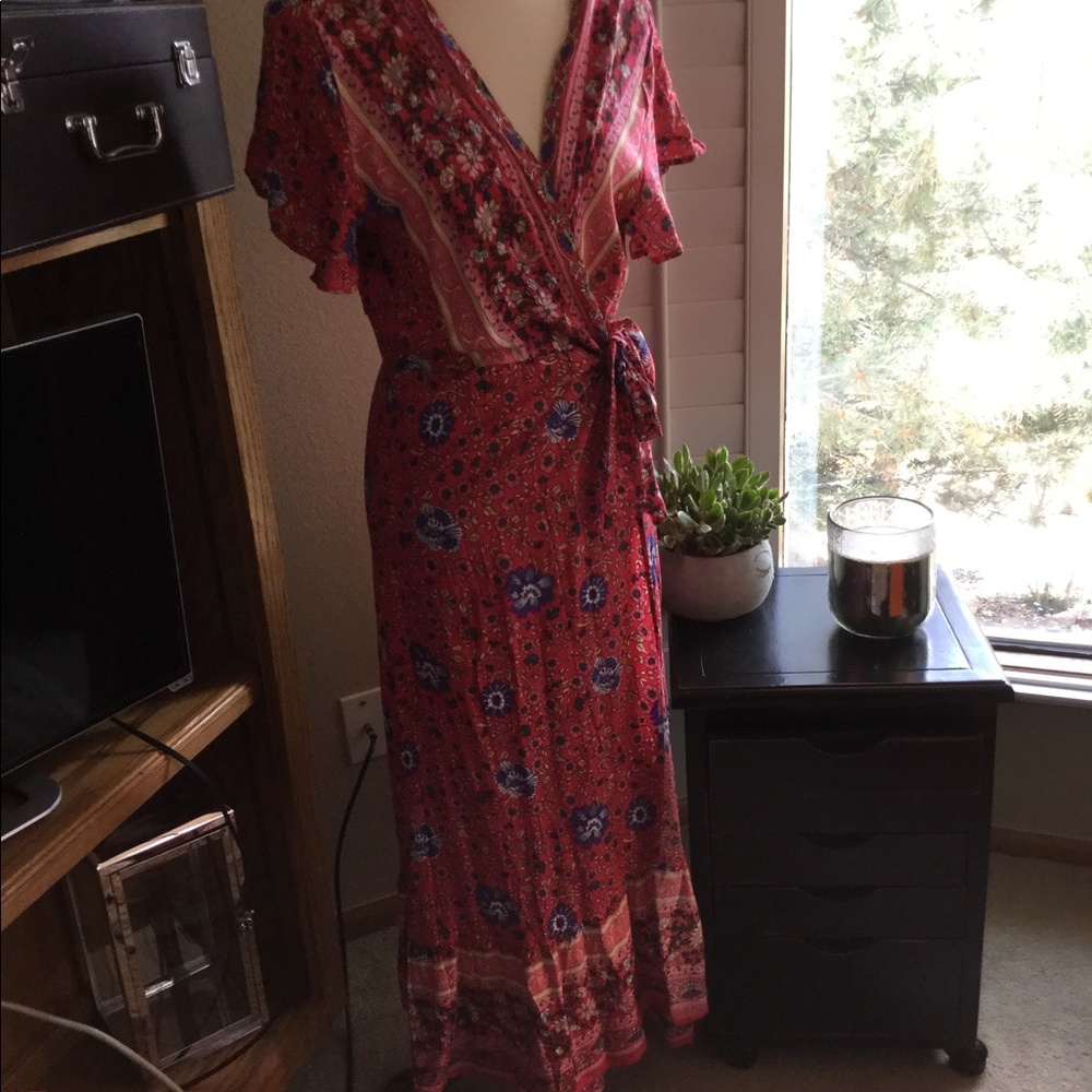 Womens wrap maxi dress- new